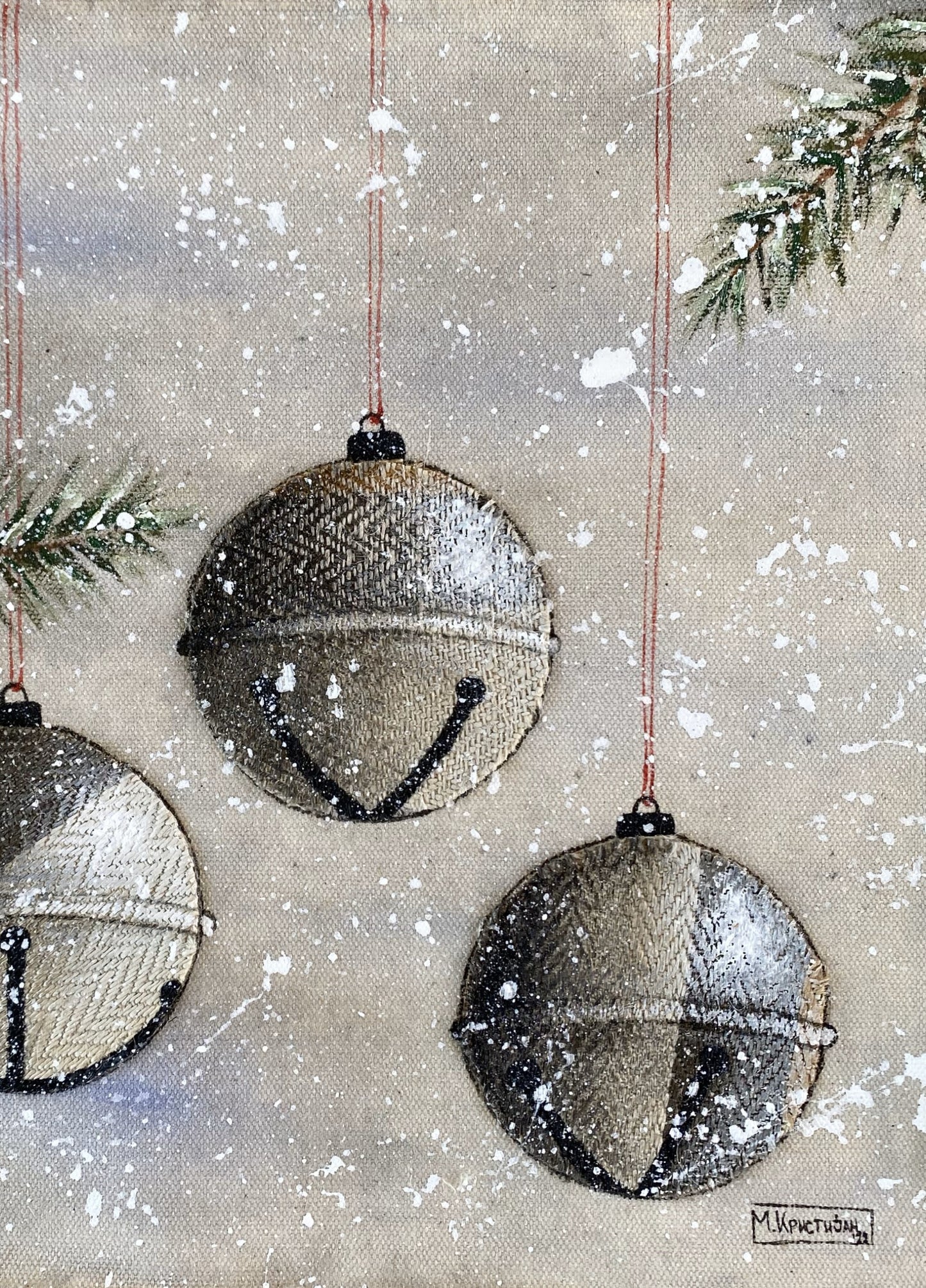3 Christmas Bells | print