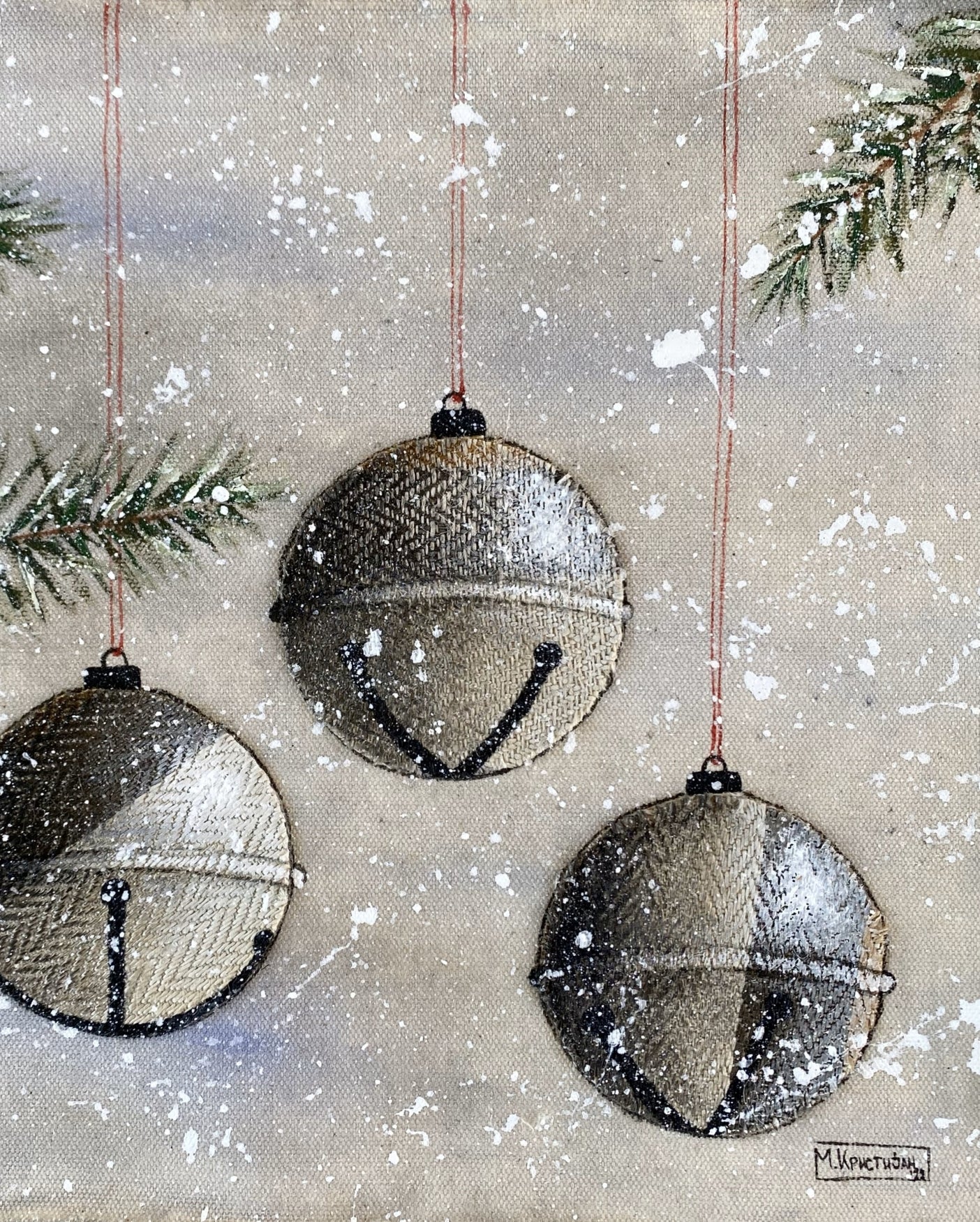 3 Christmas Bells | print