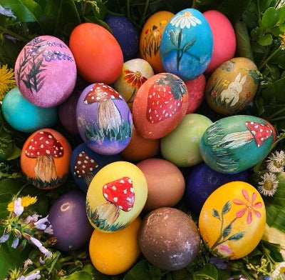 Egg Art | Red & Orange Tulips