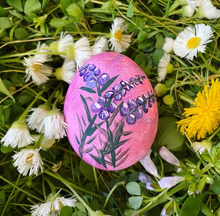 Egg Art | Purple Flowers