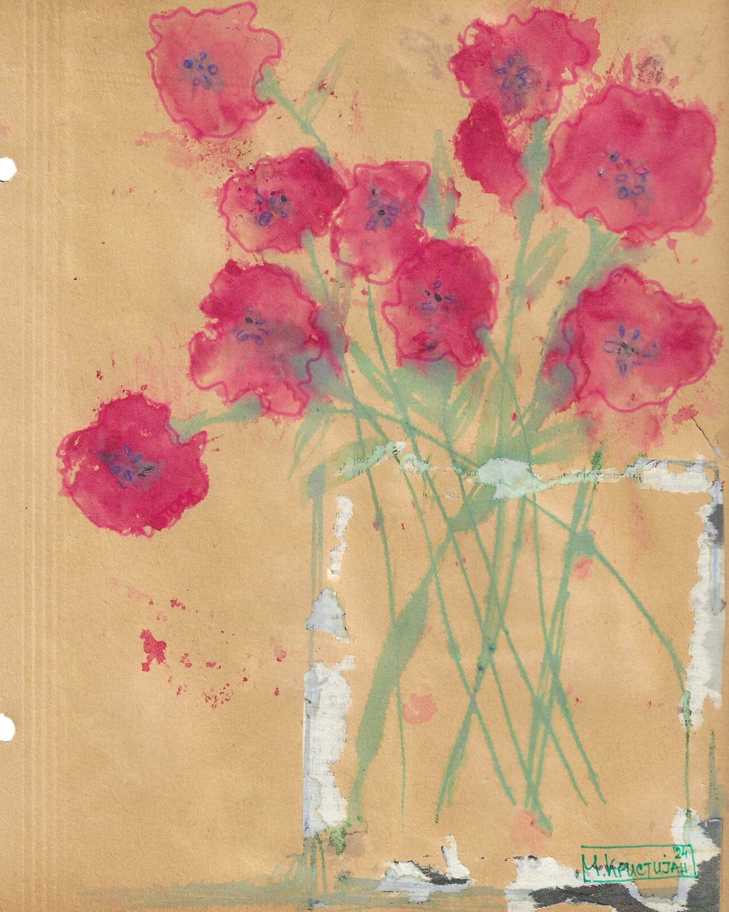 Poppies in a Vase | print