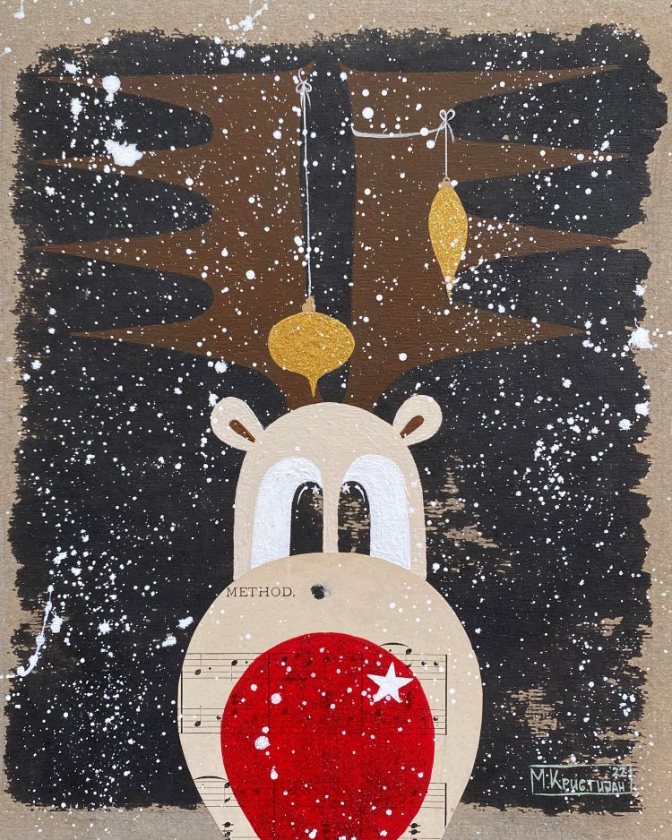 Rudolph Gold Ornaments | prints