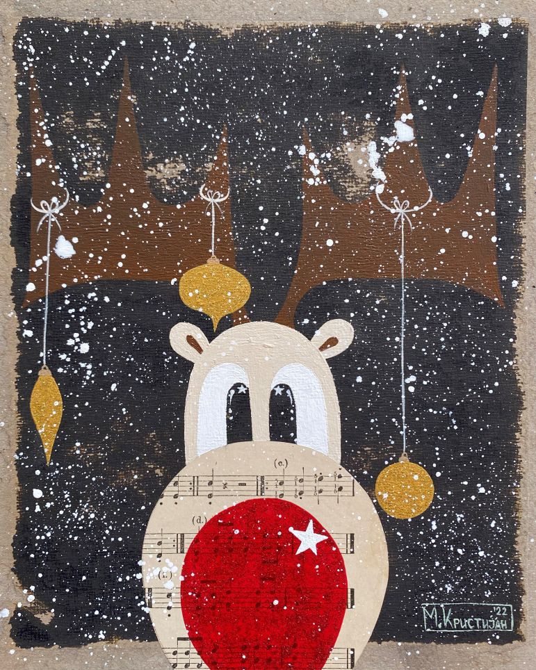 Rudolph Gold Ornaments | prints