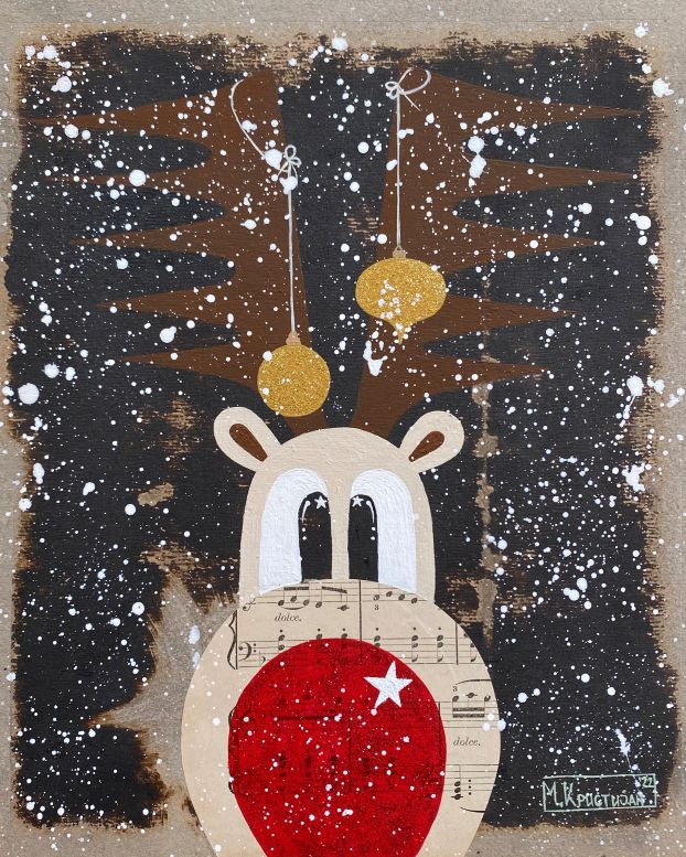 Rudolph Gold Ornaments | prints